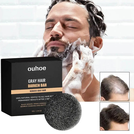 Hair Darkening Shampoo Bar Soap Anti Dandruff Deep Cleansing Improve Itchy Head Frizz Black Nourishment Beautiful Hair Car