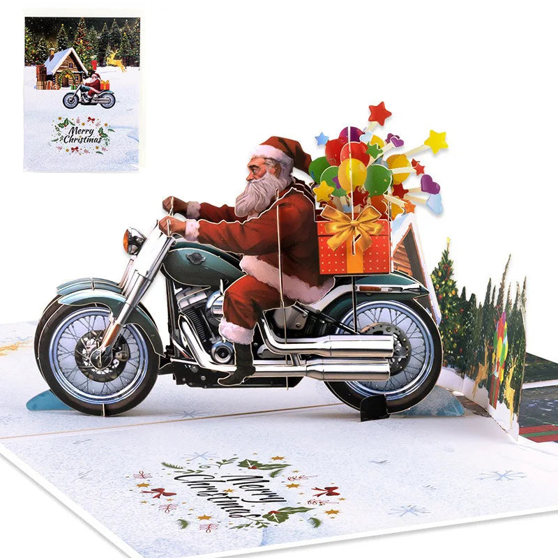 Top Quality New 3D Christmas Greeting Card Creative Pop Up Hand-Made Cards Colorful Christmas Holiday Thanksgiving New Year Card