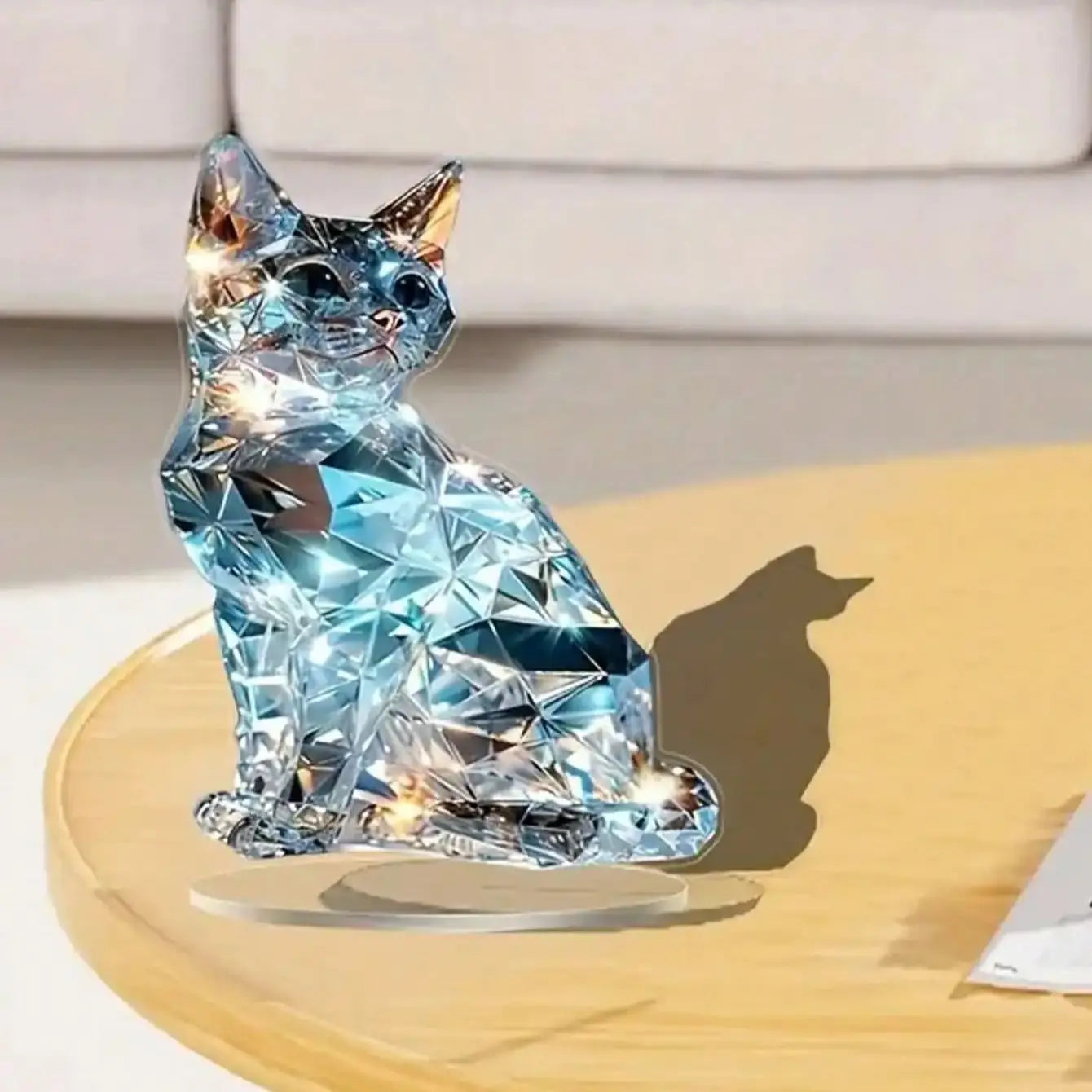 Elegant exotic cat table decoration sculptures, home and office decorations, classic animal themed Thanksgiving decorations。