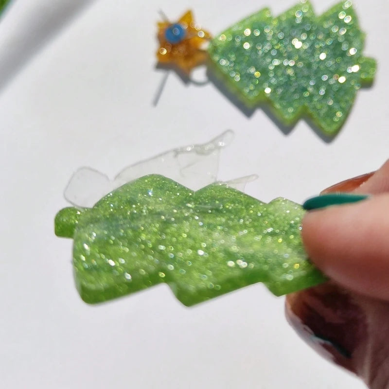 KUGUYS Christmas Gifts Lovely Women's  Drop Earrings Cartoon Cat Tree Acrylic New Year Jewellery