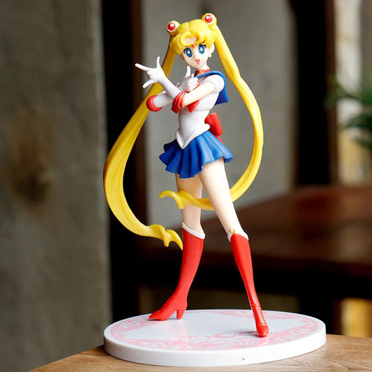17cm Cartoon cute girl Sailor Moon Anime Figure PVC Action Anime Figure Model Kawaii Doll Desktop Ornaments