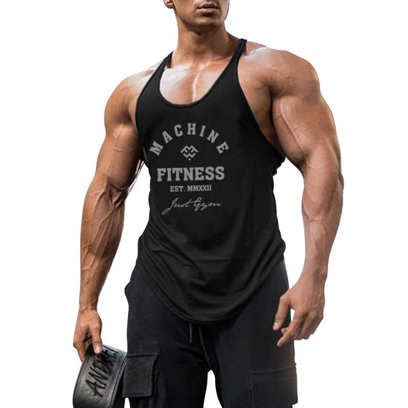 Professional Y Back Gym Tank Top Men Cotton Fitness Clothing Bodybuilding Sleeveless Shirt Muscle Stringer Singlets Workout Vest