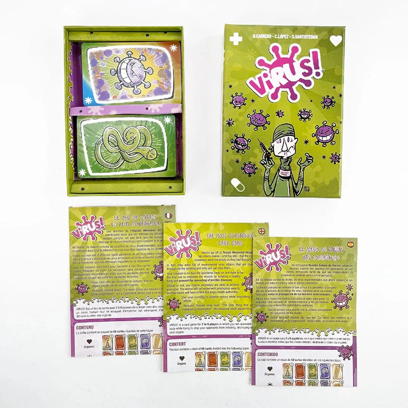 Virus 1 2 3 Halloween Board Game: Engaging Card Game for Bilingual Spanish & English Players