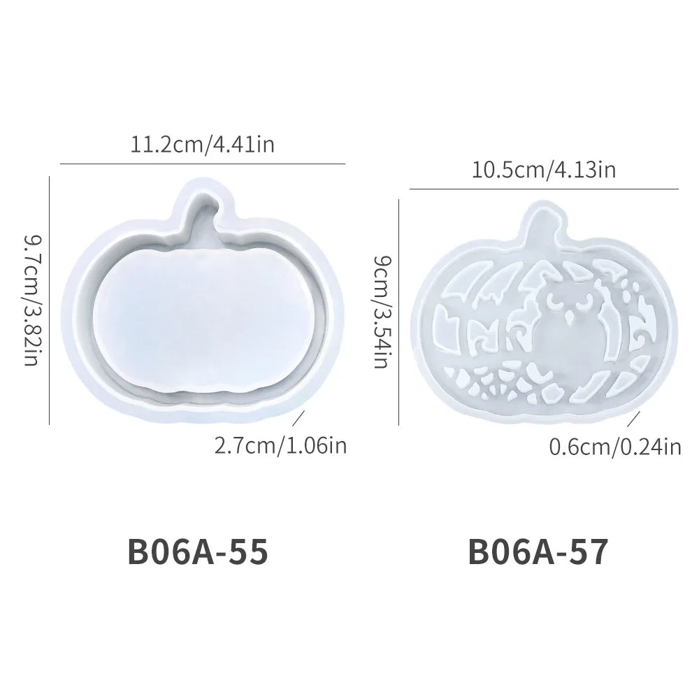 Halloween Pumpkin Silicone Mold DIY Cut-Out Deco Tea Light Holder Resin Plaster Candle Lantern Craft Jack O'Lantern Display