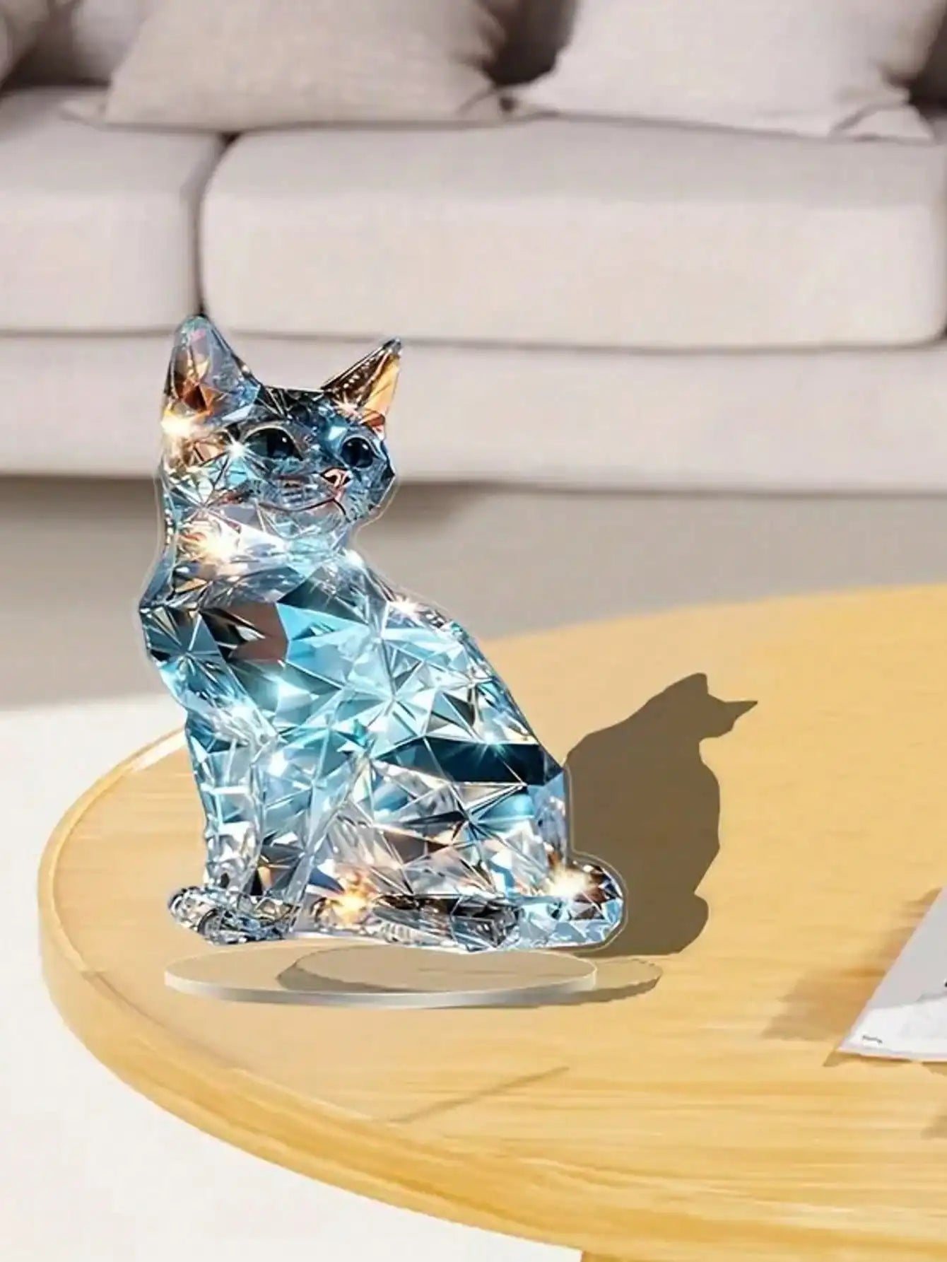 Elegant exotic cat table decoration sculptures, home and office decorations, classic animal themed Thanksgiving decorations。