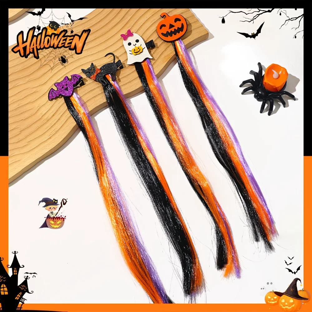 4 Pcs Decorate and Brighten Your Look with Bats and Pumpkins. Funny Cat and Ghost Atmosphere. Halloween Gifts for Girls