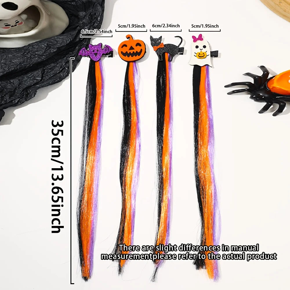 4 Pcs Decorate and Brighten Your Look with Bats and Pumpkins. Funny Cat and Ghost Atmosphere. Halloween Gifts for Girls
