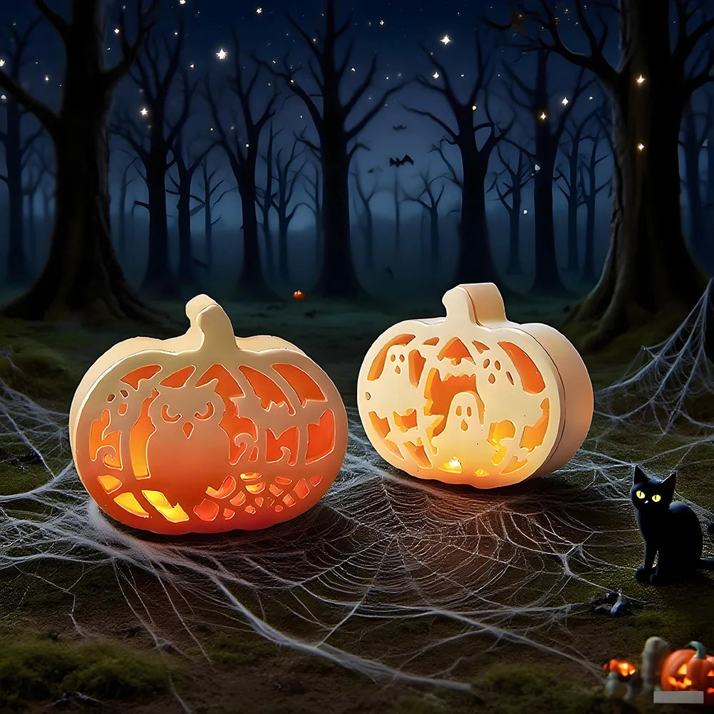 Halloween Pumpkin Silicone Mold DIY Cut-Out Deco Tea Light Holder Resin Plaster Candle Lantern Craft Jack O'Lantern Display