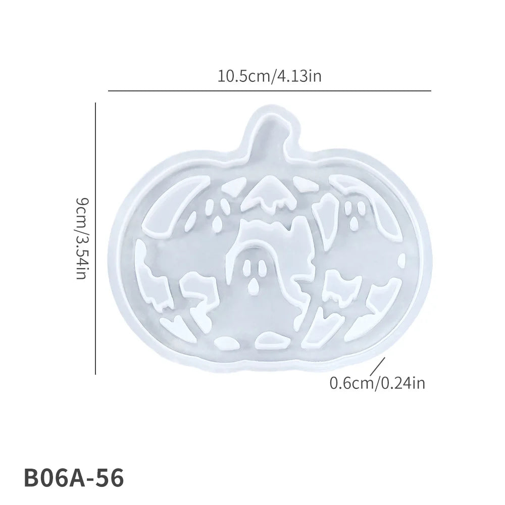 Halloween Pumpkin Silicone Mold DIY Cut-Out Deco Tea Light Holder Resin Plaster Candle Lantern Craft Jack O'Lantern Display