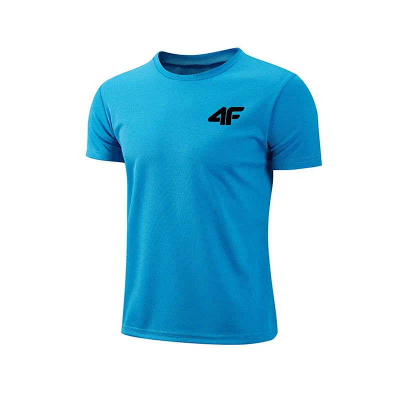 Men's Summer Exercise Trainning T-shirt High Quality Breathable Quick Dry Short Sleeved Top Marathon Gym Fitness Basketball Tees