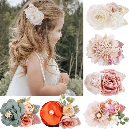 1or2or3pcs Spring Summer Autumn Style Baby Girl Hairclip Popular Fashion Hair Design Handmade Pink White Orange And Green